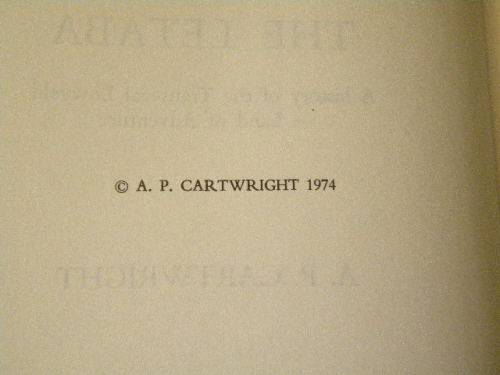 BY THE WATERS OF THE LETABA  by A. P. Cartwright  A History of the Transvaal Lowveld