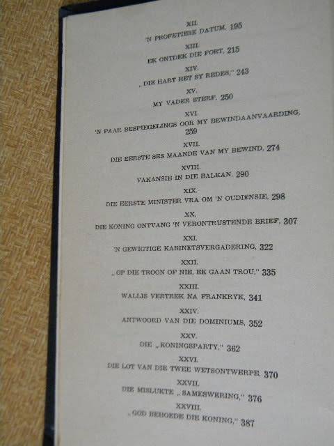 `N KONING VERTEL Die Herinneringe van die Hertog van Windsor  Vertaling: Otto E. Schwellnus