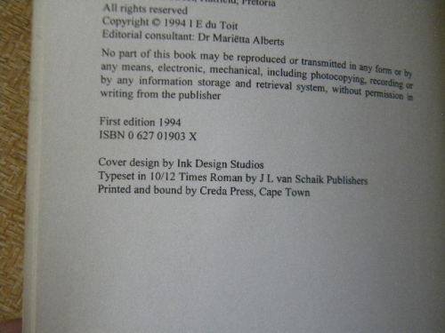 TWEETALIGE POLISIEWOORDEBOEK / BILINGUAL POLICE DICTIONARY  by I E du Toit