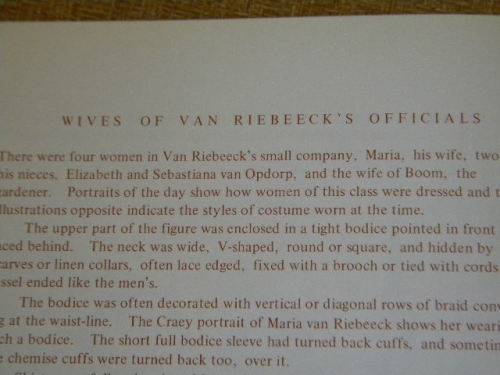 YESTERDAY`S DRESSES  A history of costumes in South Africa  by A. A. Telford