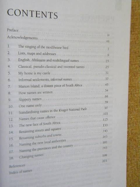 FALLING INTO PLACE  The Story of Modern South African Place Names  by Elwyn Jenkins