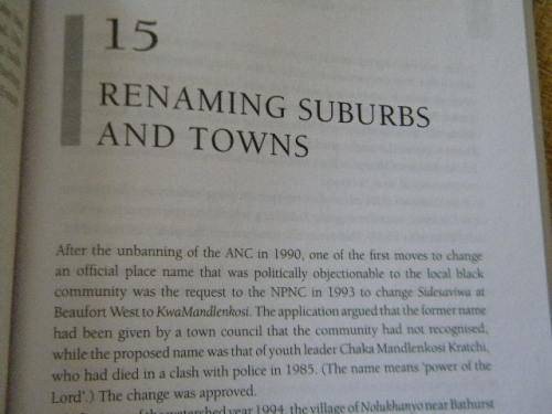 FALLING INTO PLACE  The Story of Modern South African Place Names  by Elwyn Jenkins