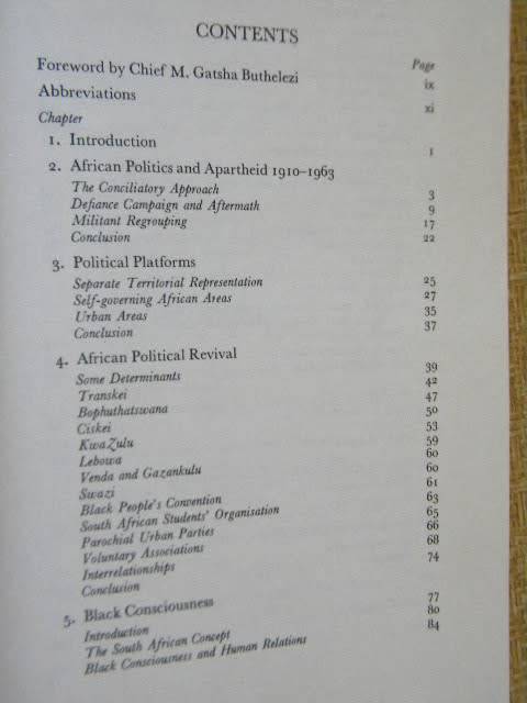 AFRICAN POLITICS IN SOUTH AFRICA 1964 - 1974 Parties and Issues  by D. A. Kotze