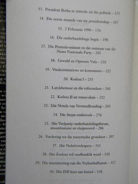 F. W. DE KLERK  DIE LAASTE TREK - `N NUWE BEGIN  (Die Outobiografie)