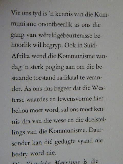 DIE KOMMUNISME  Deel 1 Die Klassieke Marxisme  deur D. J. Kotze