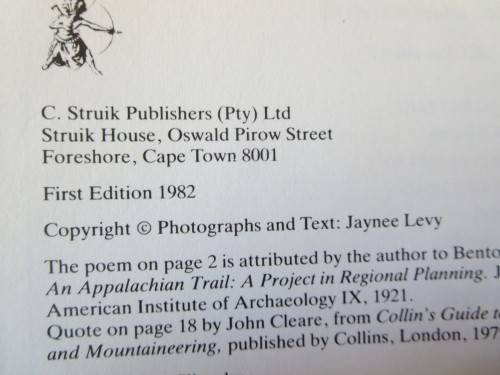 GUIDE TO TRAILING MOUNTAINEERING IN Southern Africa by Jaynee Levy