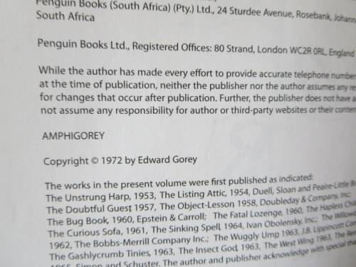 FIFTEEN BOOKS AMPHIGOREY  by Edward Gorey