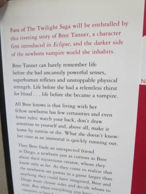 THE SHORT SECOND LIFE OF BREE TANNER  by Stephenie Meyer  (An eclipse novella)