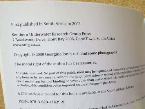 A FIELD GUIDE TO MARINE ANIMALS OF THE CAPE PENINSULA  by Georgina Jones