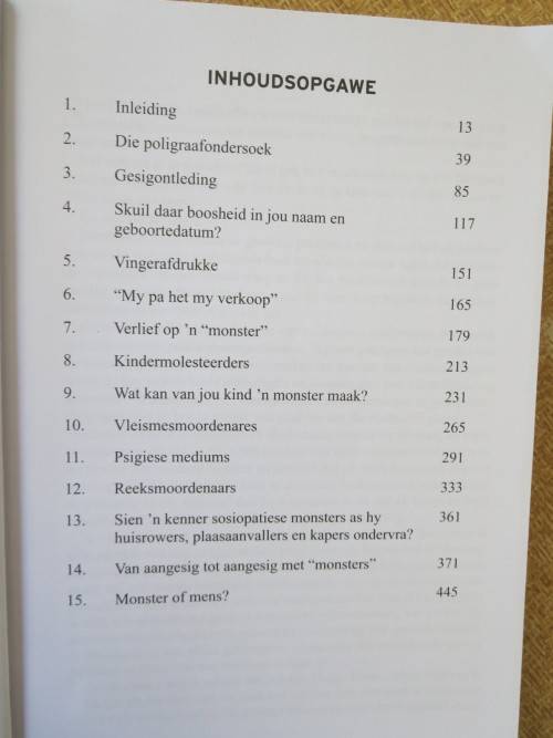 MENS / OF MONSTER  Die psige van `n misdadiger  deur Carla van der Spuy