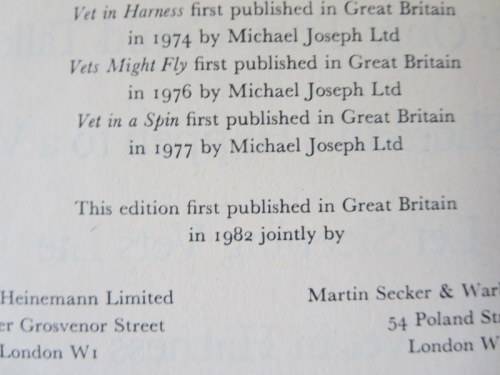 JAMES HERRIOT This volume contains 6 books - complete & unabridged