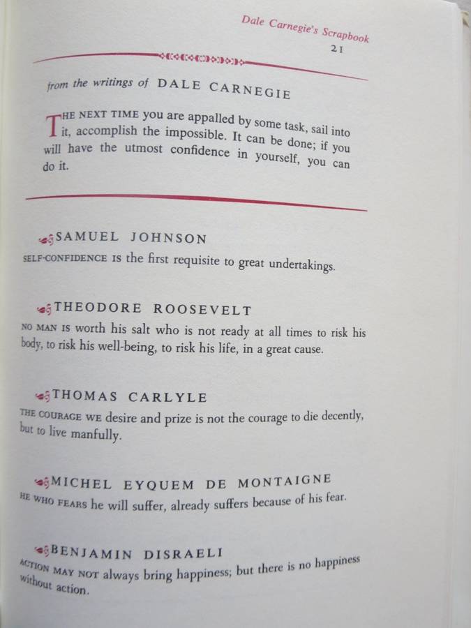 DALE CARNEGIE`S SCRAPBOOK A Treasury of the Wisdom of the Ages  by Dorothy Carnegie