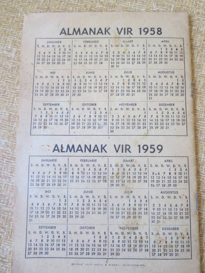 1958 EN 1959 CROWDEN SE ALMANAK EN HUISDOKTER
