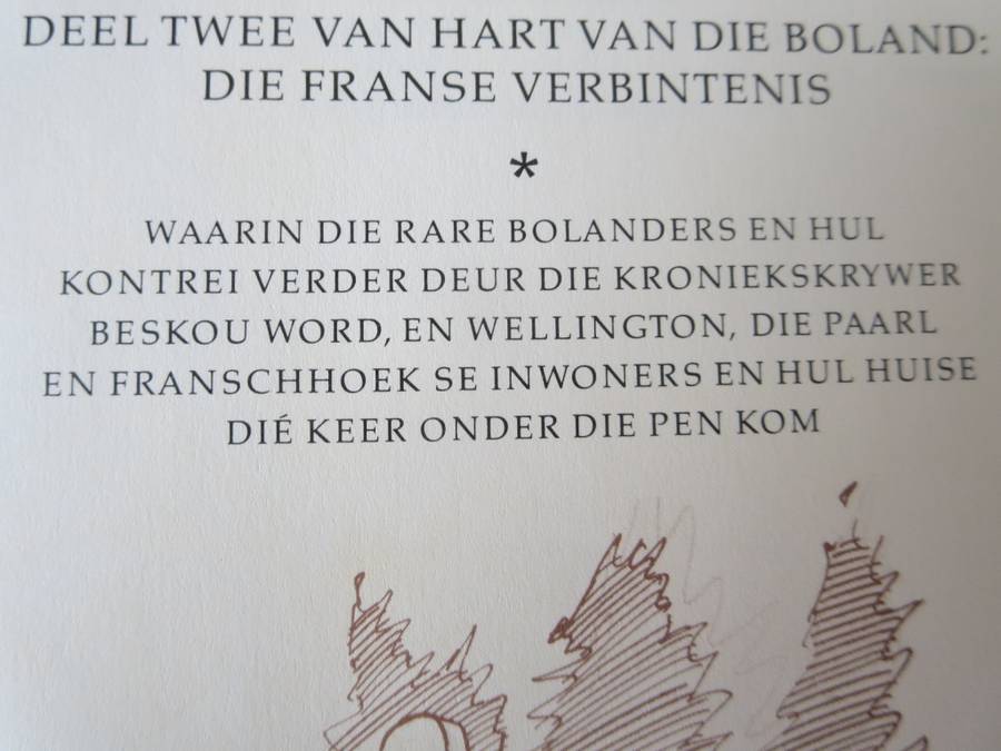TERS VAN HUYSSTEEN. HUGENOTELAND met tekeninge deur Hannes Meiring. Geteken.  (P)