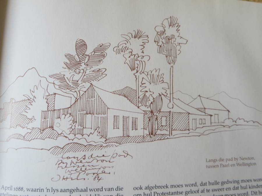 TERS VAN HUYSSTEEN. HUGENOTELAND met tekeninge deur Hannes Meiring. Geteken.  (P)