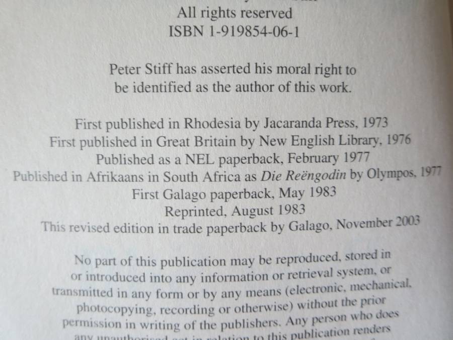 THE RAIN GODDESS  by Peter Stiff (Rhodesiana)