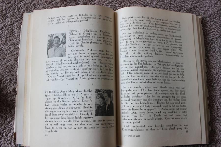 WIE IS WIE IN ONS SENDINGVELDE -  Mashonaland en Betsjoeanaland  Samesteller Ds P.L. Olivier