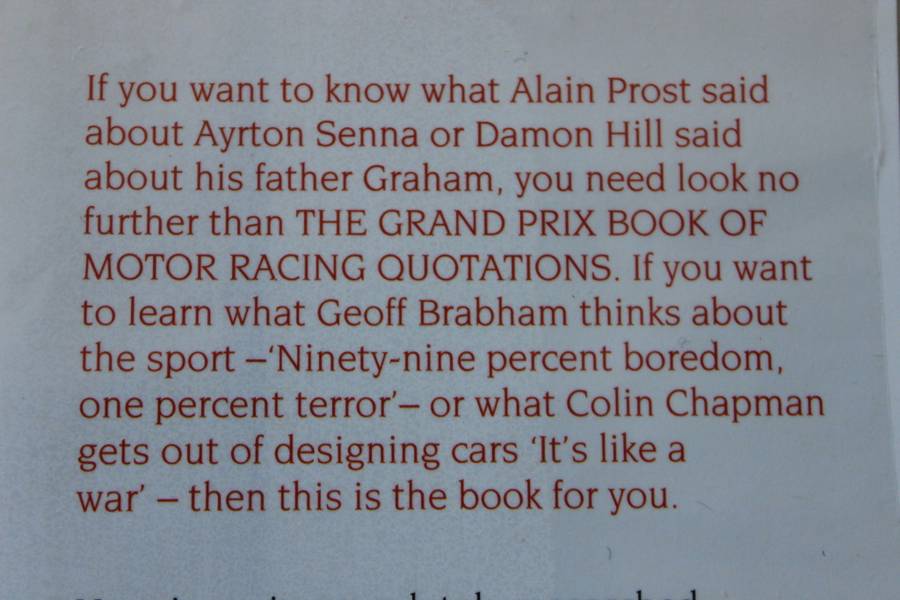 THE GRAND PRIX BOOK OF MOTOR RACING QUOTATIONS  by Eugene Weber