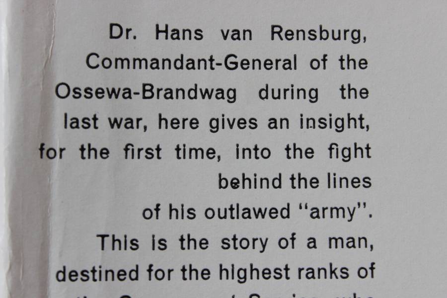 THEIR PATHS CROSSED MINE. Hans van Rensburg. (Memoirs: The Ossewa-Brandwag)  (P)