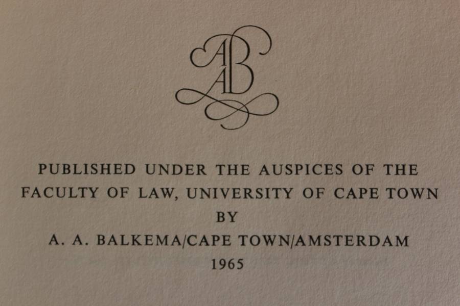 ACTA JURIDICA 1962 and 1963. (Law Journal of UCT Law Faculty)   (W)