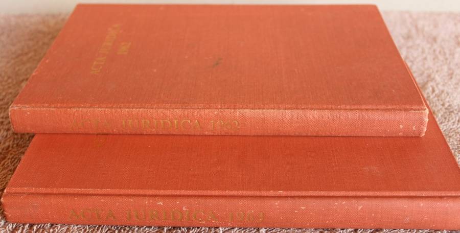 ACTA JURIDICA 1962 and 1963. (Law Journal of UCT Law Faculty)   (W)