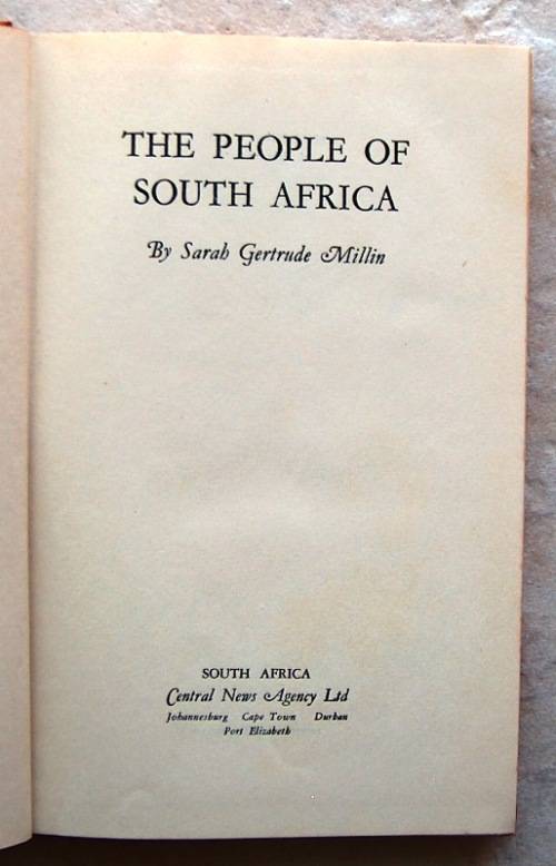 THE PEOPLE OF SOUTH AFRICA by Sarah Gertrude Millin