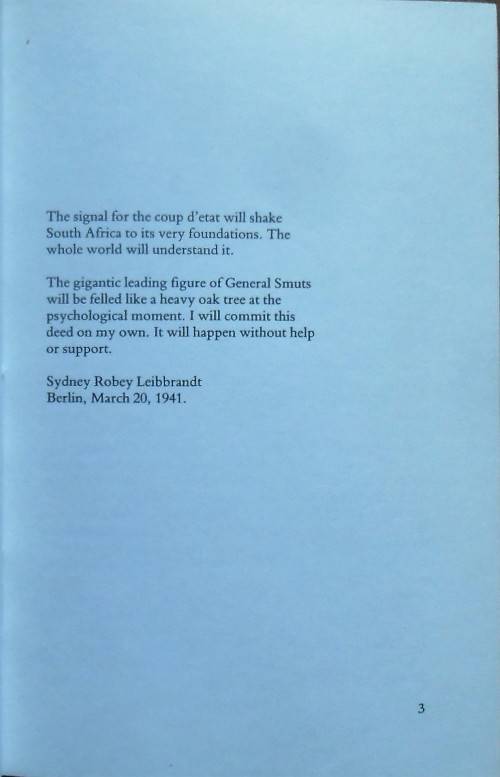 FOR VOLK AND FUHRER Robey Leibbrandt & Operation Weissdorn by Hans Strydom