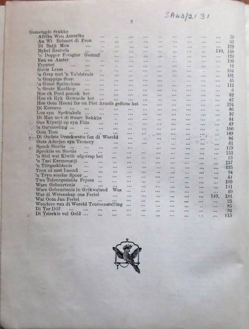 ONS KLYNTJI Enigste Tydskrif in Afrikaans Agste Jaargang 1904