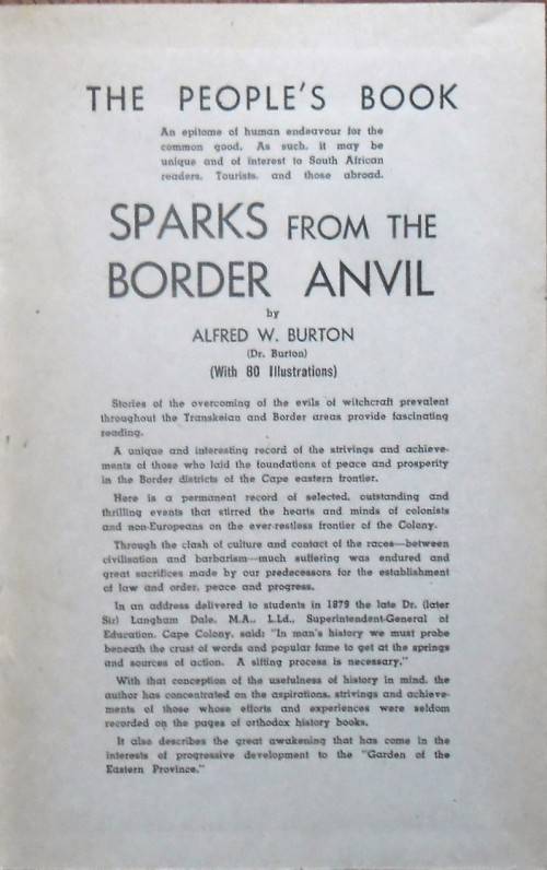 SPARKS FROM THE BORDER ANVIL by A W Burton