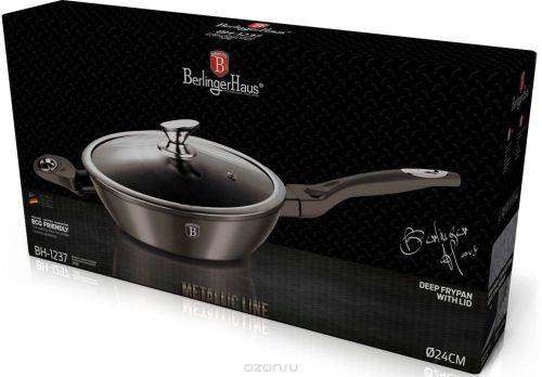 BH-1237 Deep frypan with lid 24 cm, Carbon Metallic Line