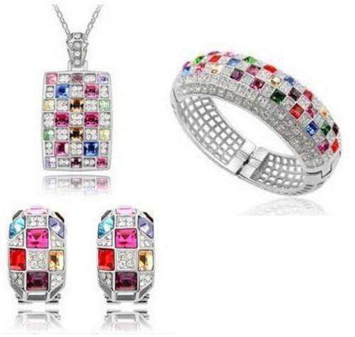 Hot Luxury Queen necklace jewelry set colorful made with SWAROSKI***