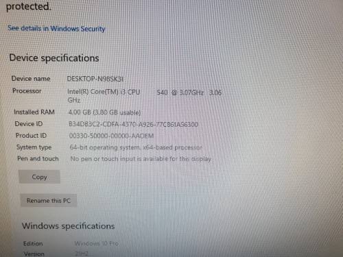 Desktop Computer Intel i3