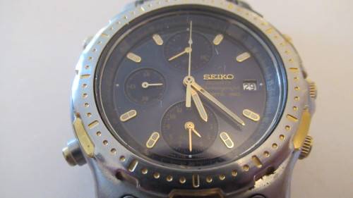 Mens Seiko Sports 150 Cal 7T32 Alarm Chronograph