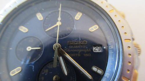 Mens Seiko Sports 150 Cal 7T32 Alarm Chronograph