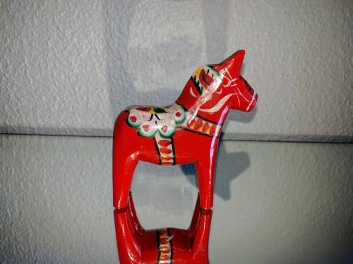 Vintage Swedish Hand-Painted Dala Horse