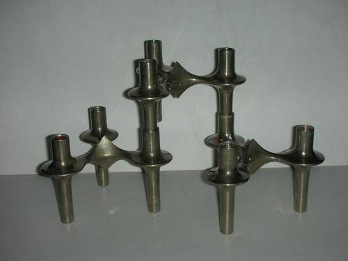 Set of 3 Mid-Century Nagel Germany Modular Stacking Candle Holders