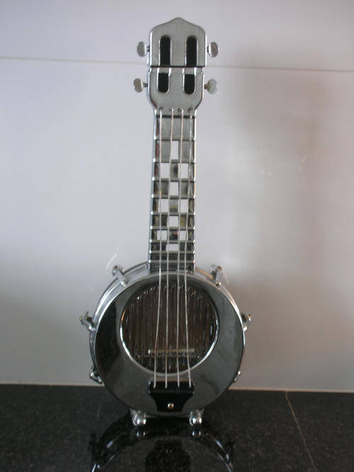 Art Deco Chrome Banjo Decanter Musical
