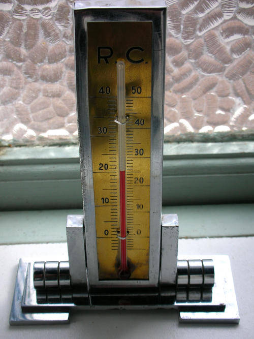 Art Deco Skyscraper Chrome Thermometer