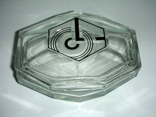 Art Deco Bohemian Glass Trinket Box