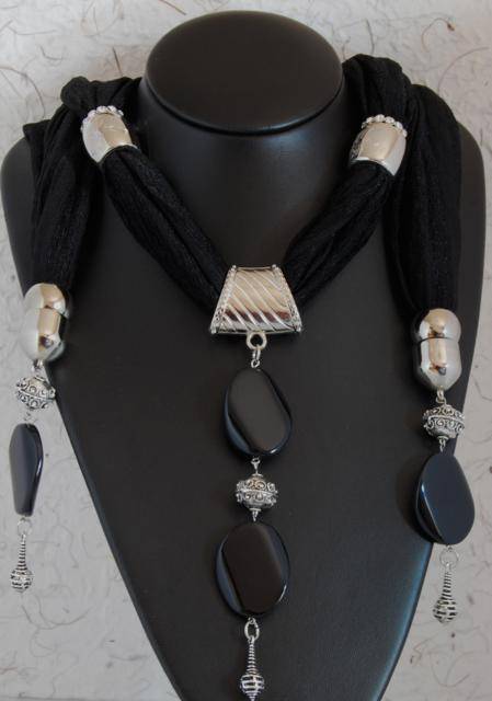 Summer sale!! A Unique Black Designed Jewelled Scarve!