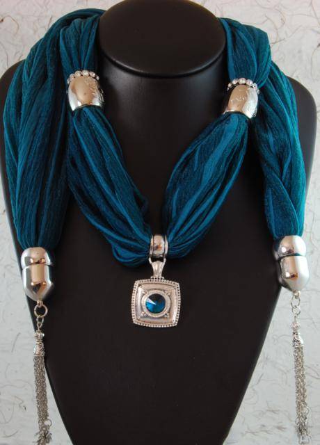 Summer sale!! Stunning Teal Pendant Scarve! A Must Have!!