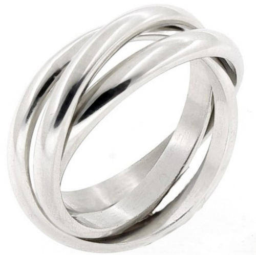 Summer Sale !! Stunning Russian-Style Stainless Steel Ring -- Size 6