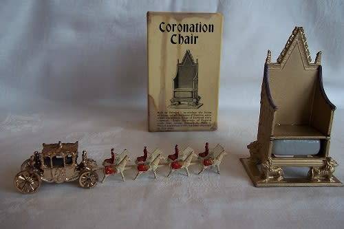 Rare vintage Coronation Coach and Britains Coronation Chair for 1 bid