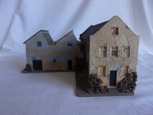 Vintage masonite HO scale Faller model railway workshop building Nr. 214