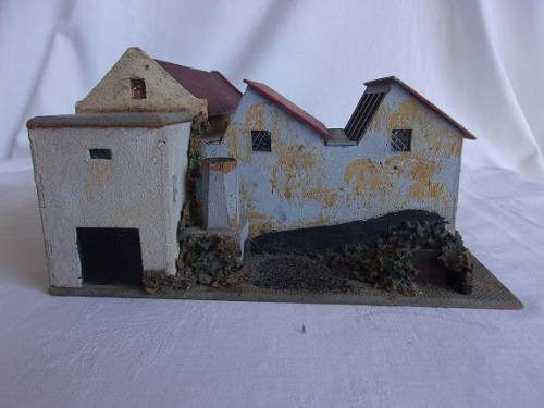 Vintage masonite HO scale Faller model railway workshop building Nr. 214
