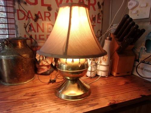 Lovely vintage solid brass bedside lamp