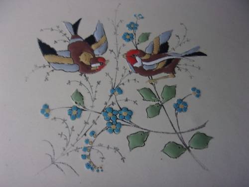 Vintage enamel milk & lidded sugar on matching tray