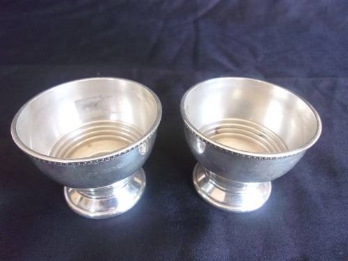 2 Vintage Sterling silver open salts for 1 bid - 50,6g