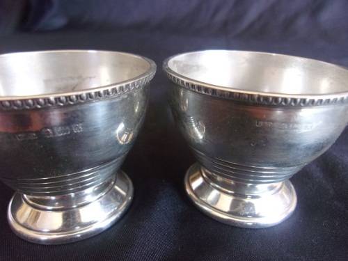 2 Vintage Sterling silver open salts for 1 bid - 50,6g