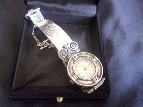 Sterling silver ladies Quartz bracelet wrist watch - working
